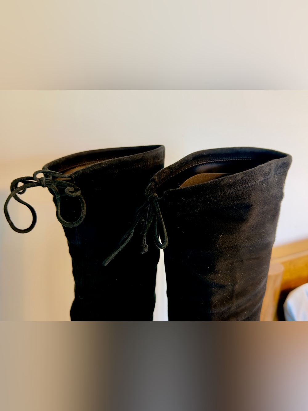 Stuart Weitzman Black Over-the-Knee Suede Boots - Picture 12 of 15